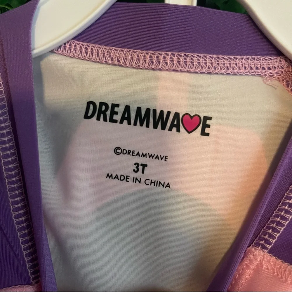 Dreamwave Swim Toddler 2pc Rashgaurd Mermaid Swim Set 3T Quick Dry pink Purple